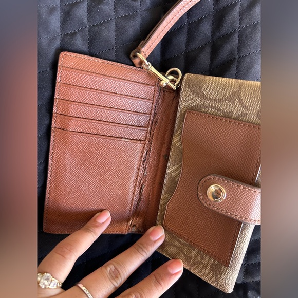 Coach Brown Signature Wristlet with Leather Strap - Picture 5 of 6